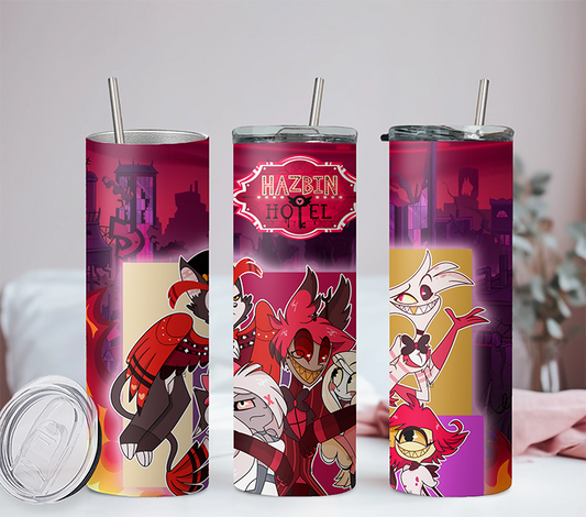 Hazbin Hotel Anime 20oz Tumbler with Straw and Lid