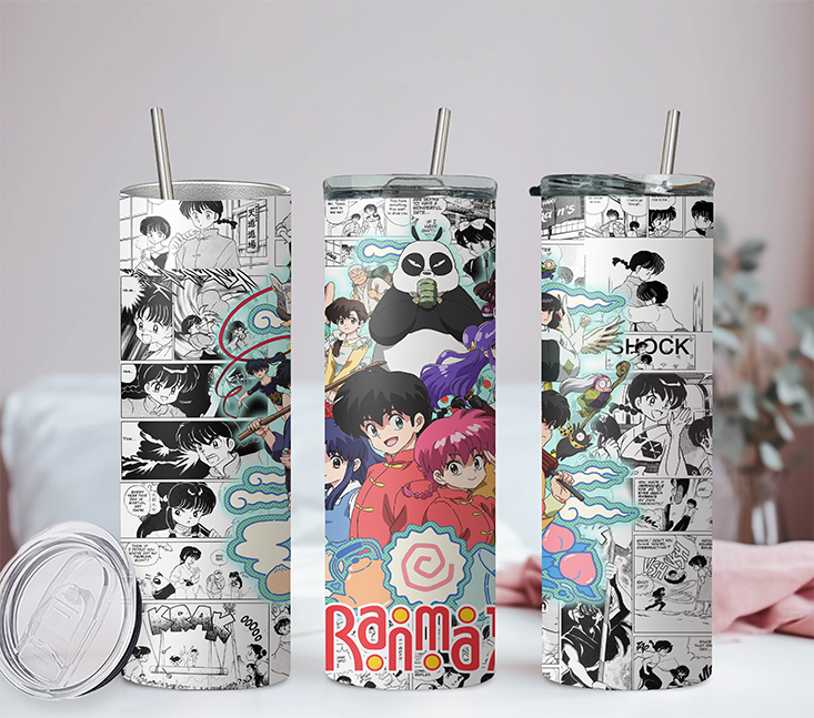 Ranma ½ Anime 20oz Tumbler with Straw and Lid