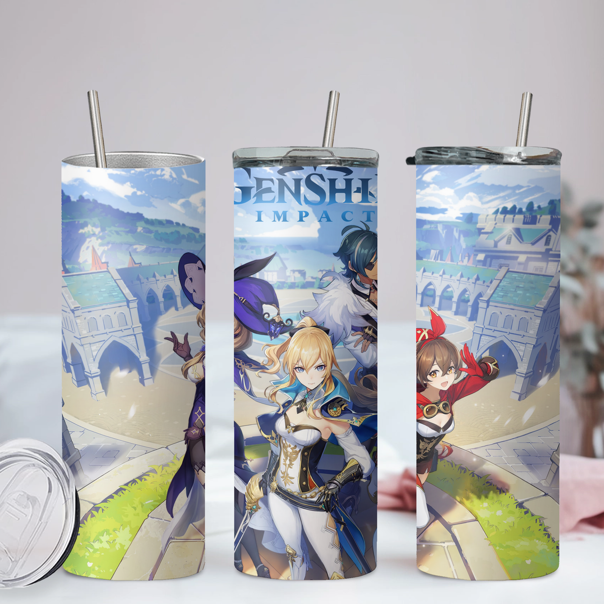Genshin Impact Collection Anime 20oz Tumbler with Straw and Lid
