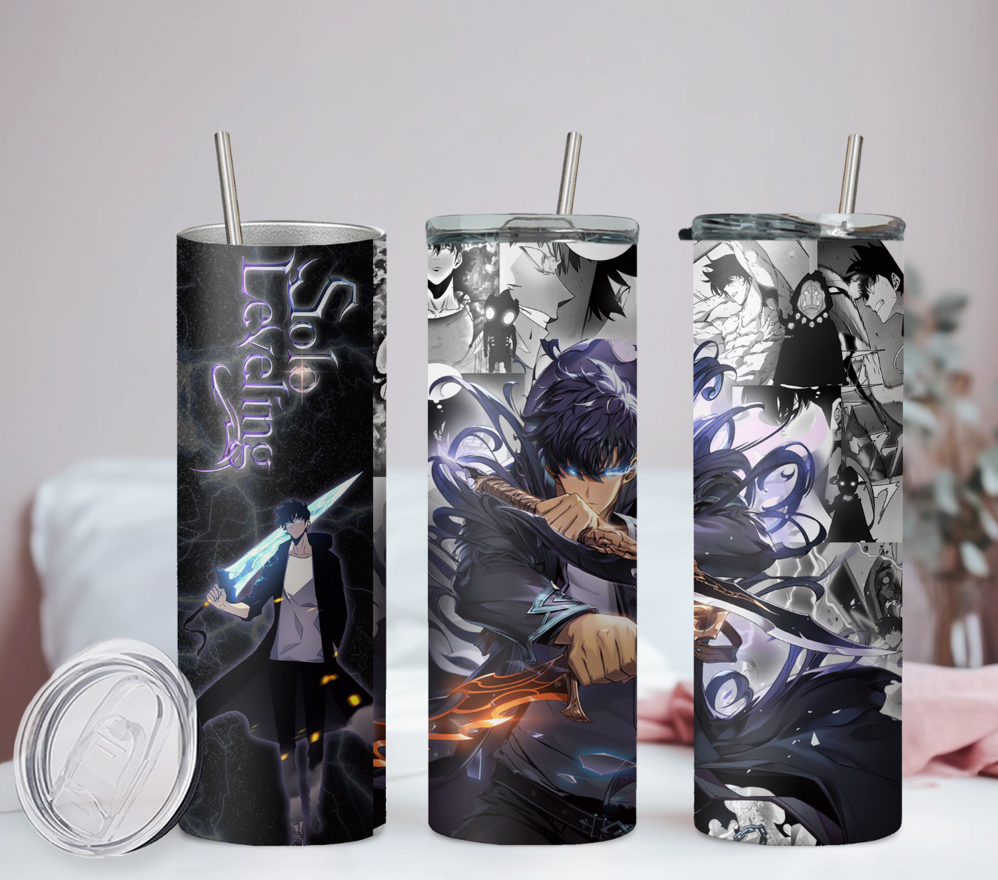 Solo Leveling Collection Anime 20oz Tumbler with Straw and Lid
