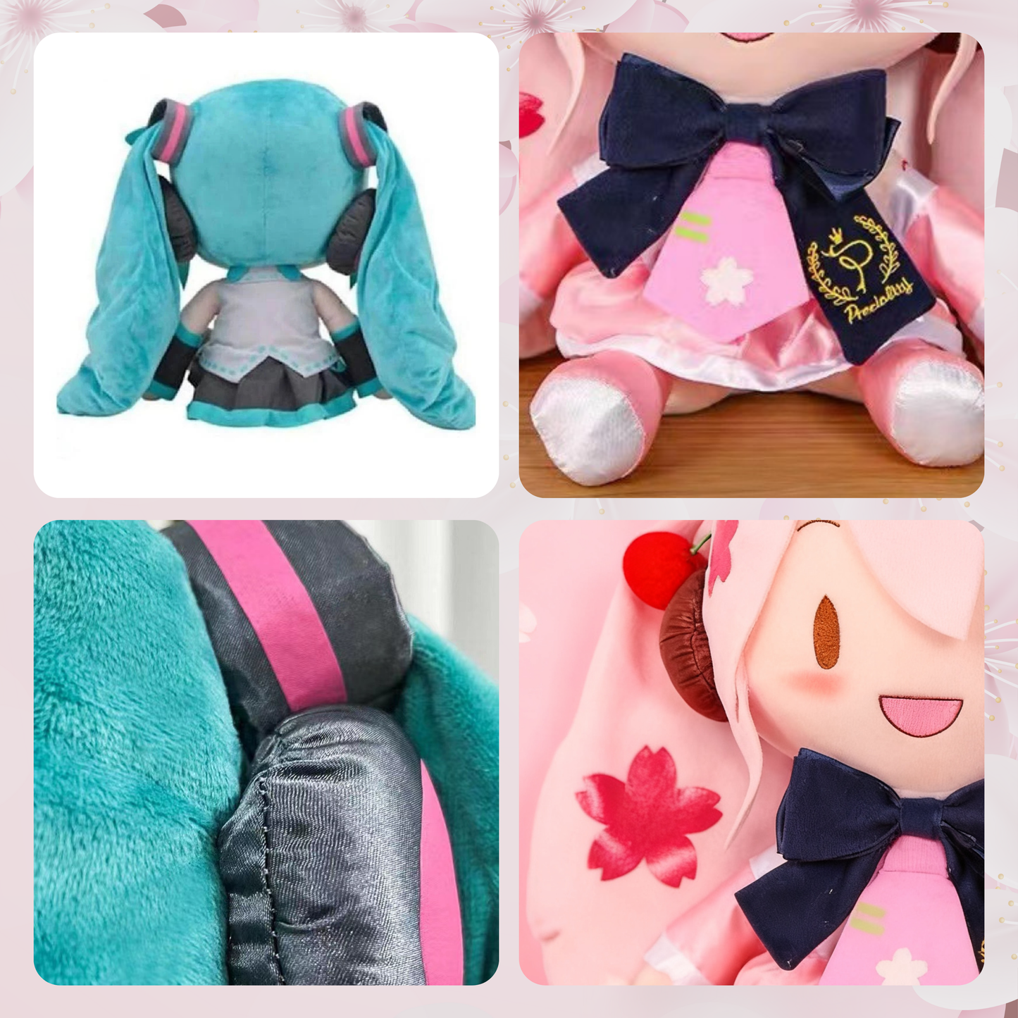 Hatsune Miku 12.5" Plush Doll – Original Miku and Sakura Miku soft Collectible Anime Plush Toy