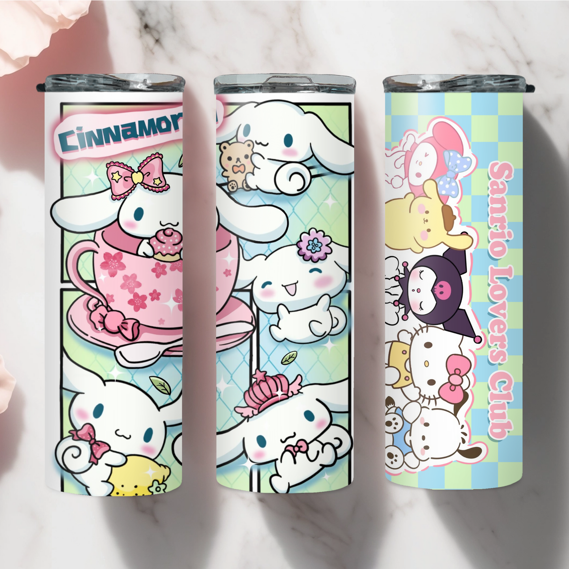 Sanrio Characters Cinnamoroll Glass with Lid (G15) Super Anime Store
