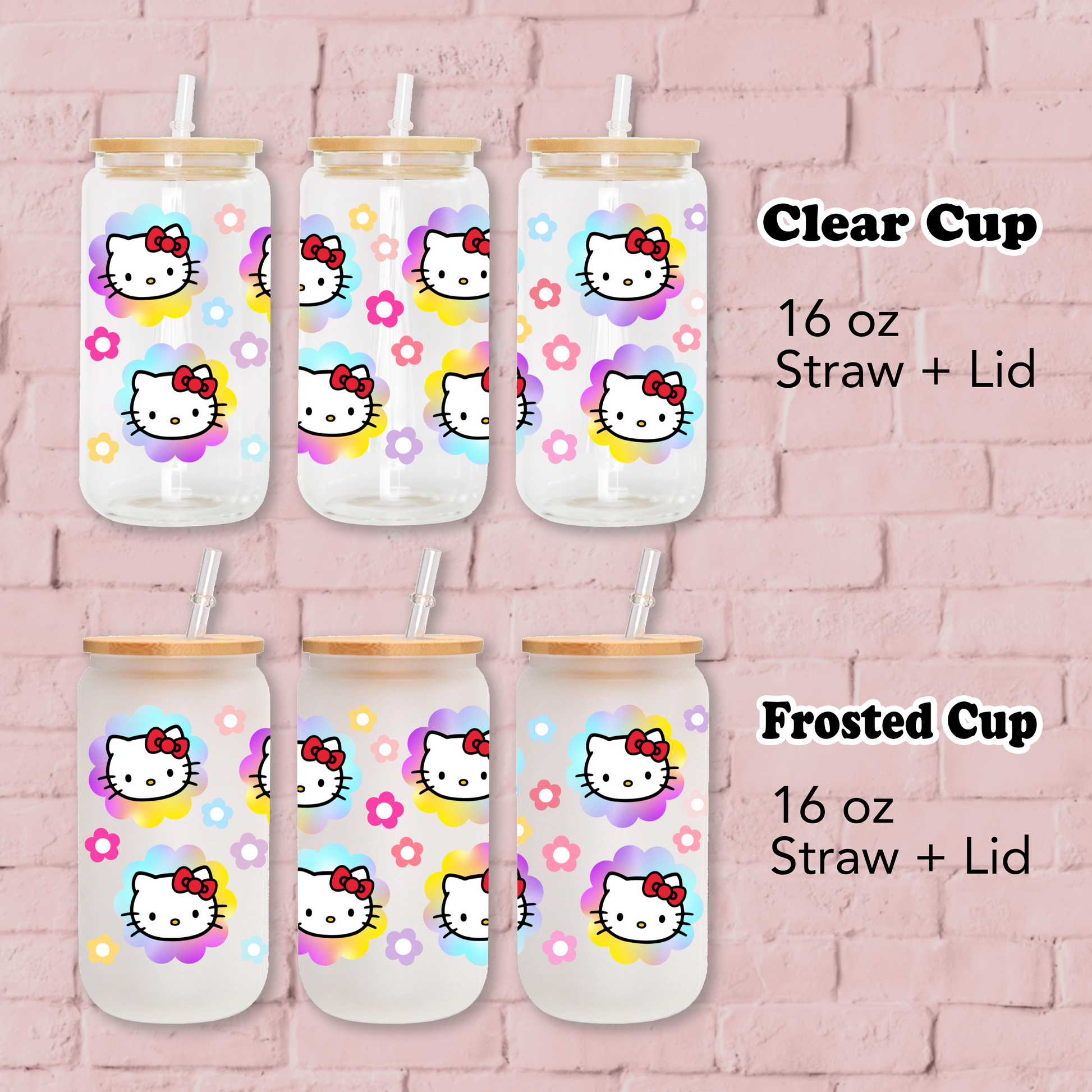 Hello Kitty Glass Straw Cup