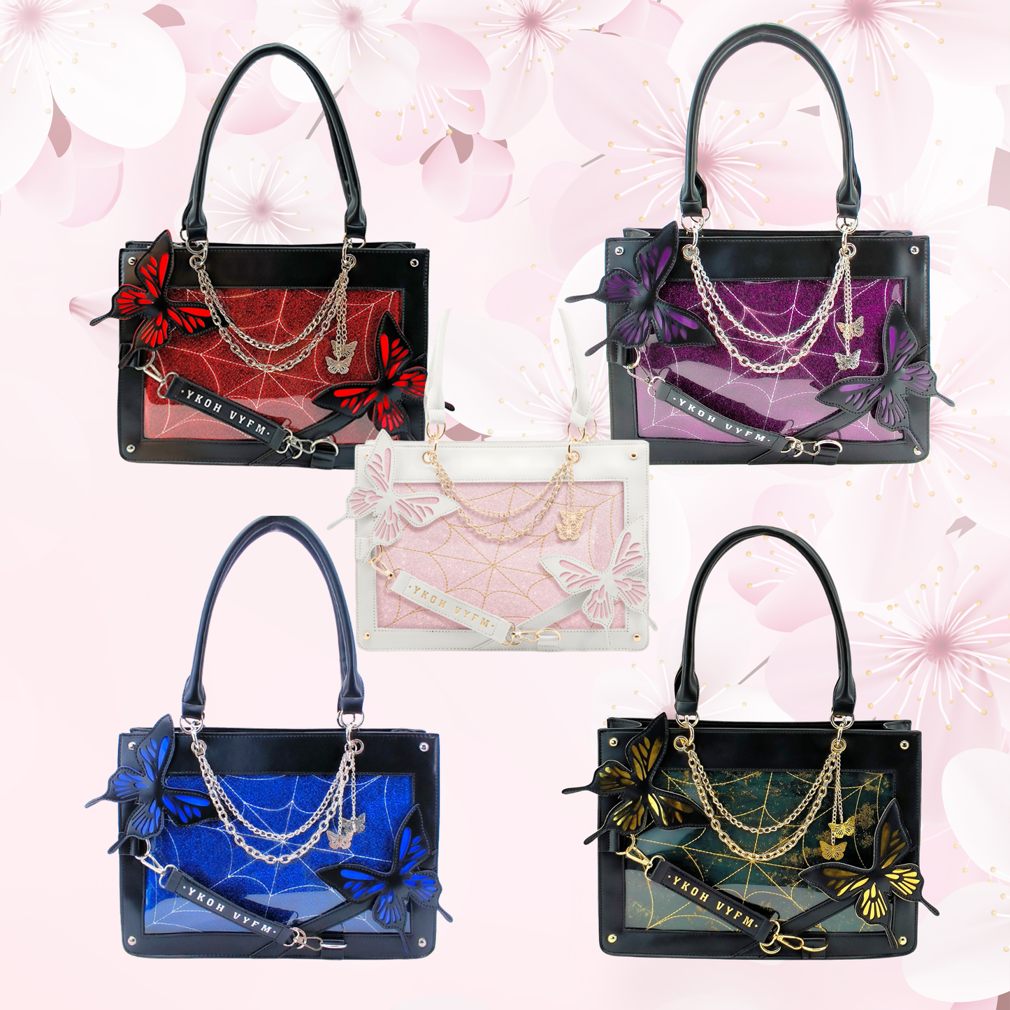 Butterfly  ita bag, anime ita bag, kawaii display bag, enamel pin ita bag, Butterfly ita bag, fantasy cosplay bag, kawaii ita crossbody