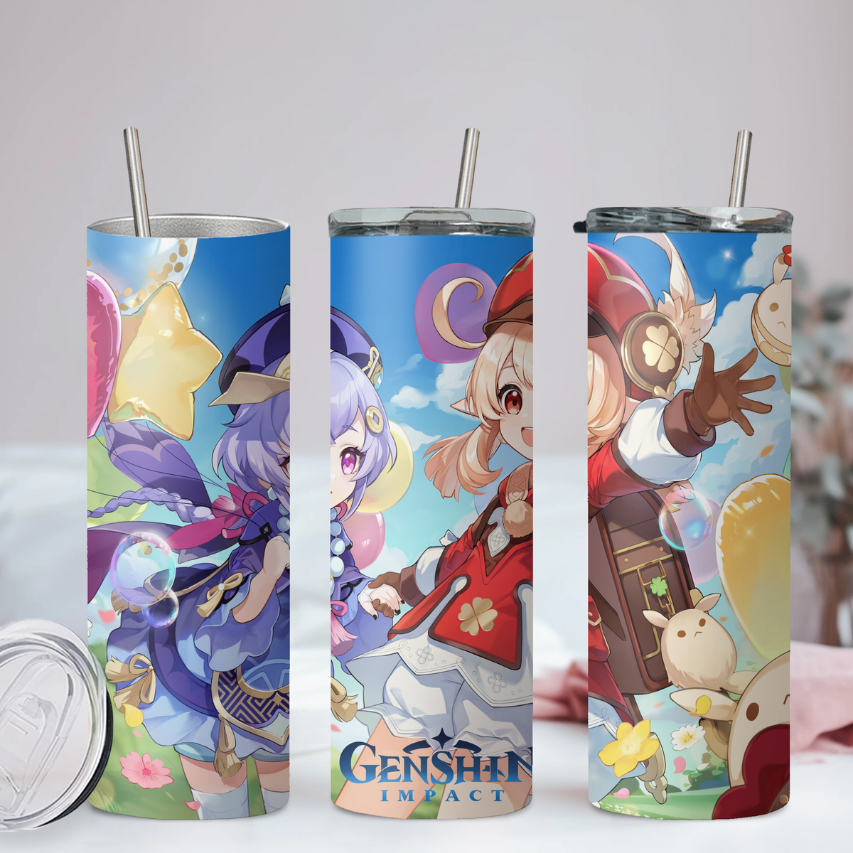 Genshin Impact Collection Anime 20oz Tumbler with Straw and Lid
