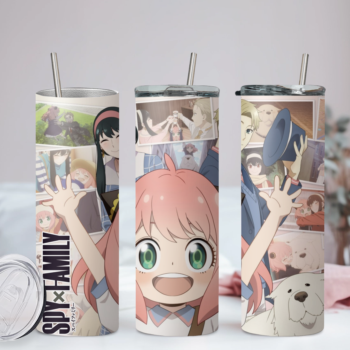 Spy X family Anya Kawaii Anime 20oz Tumbler with Straw and Lid