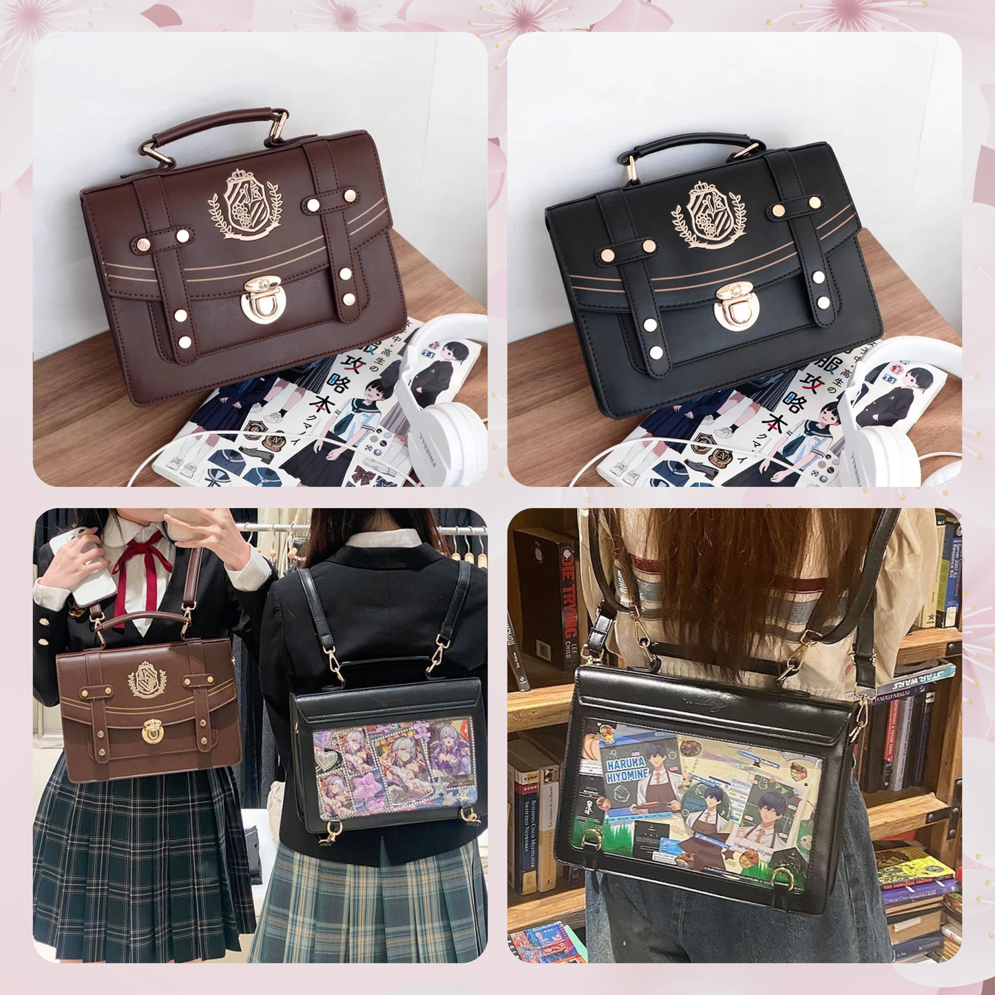 Vintage Embroidery  ITA Backpacks & Crossbody Messenger Bag, Women Handbags Luxury Design Shoulder Crossbody Bags