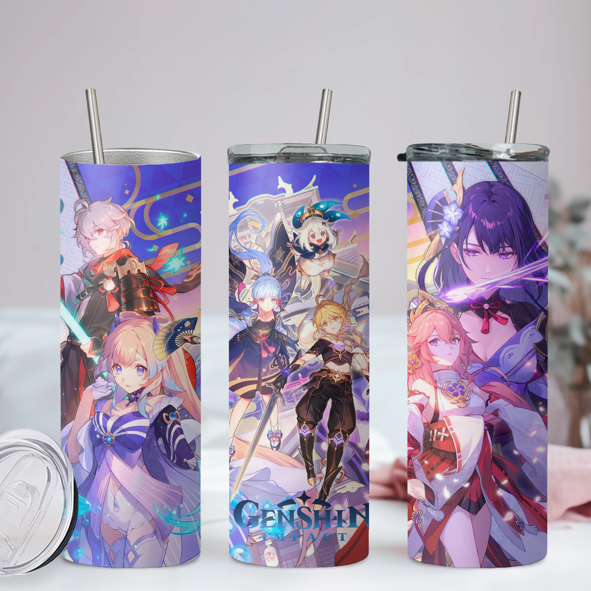 Genshin Impact Collection Anime 20oz Tumbler with Straw and Lid