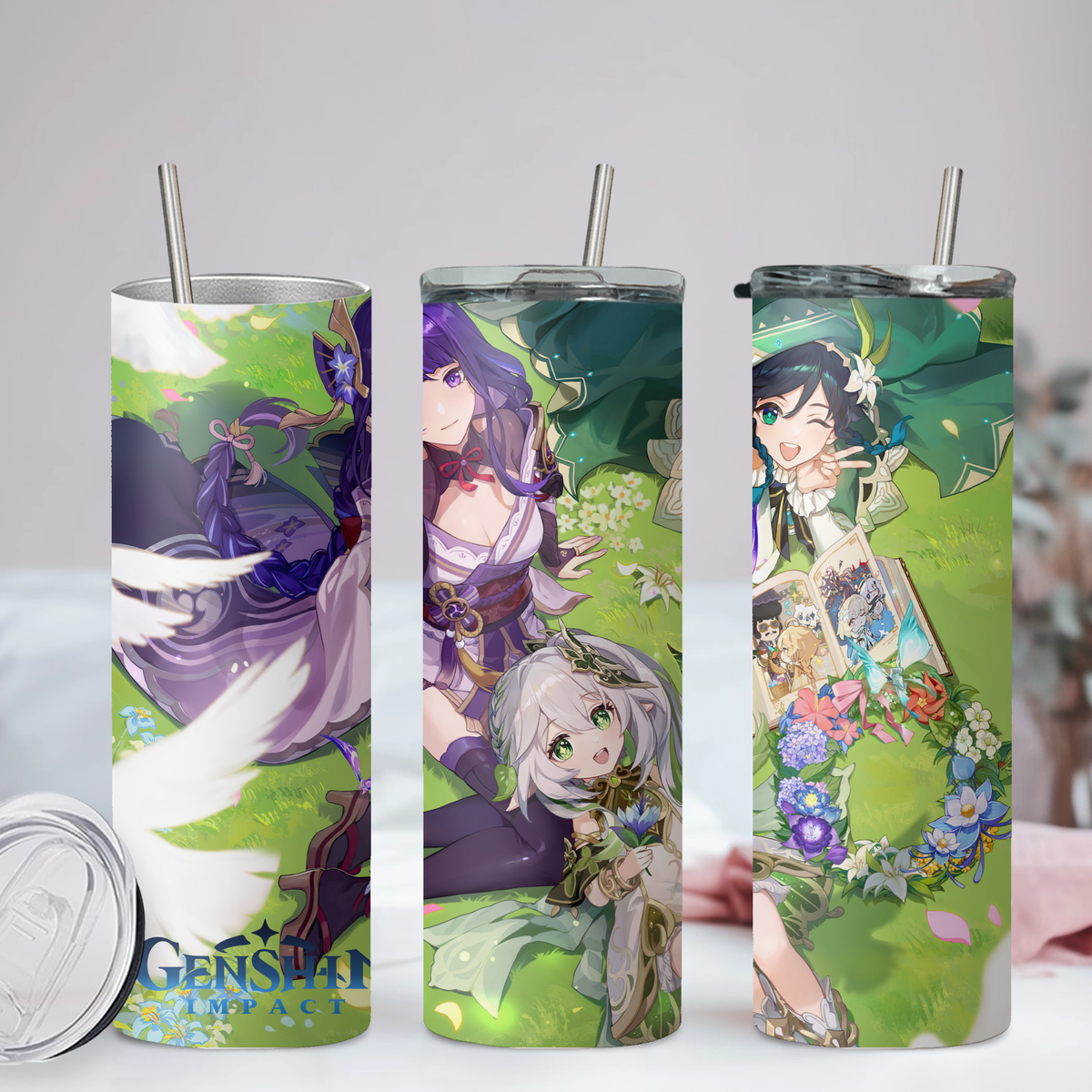 Genshin Impact Collection Anime 20oz Tumbler with Straw and Lid