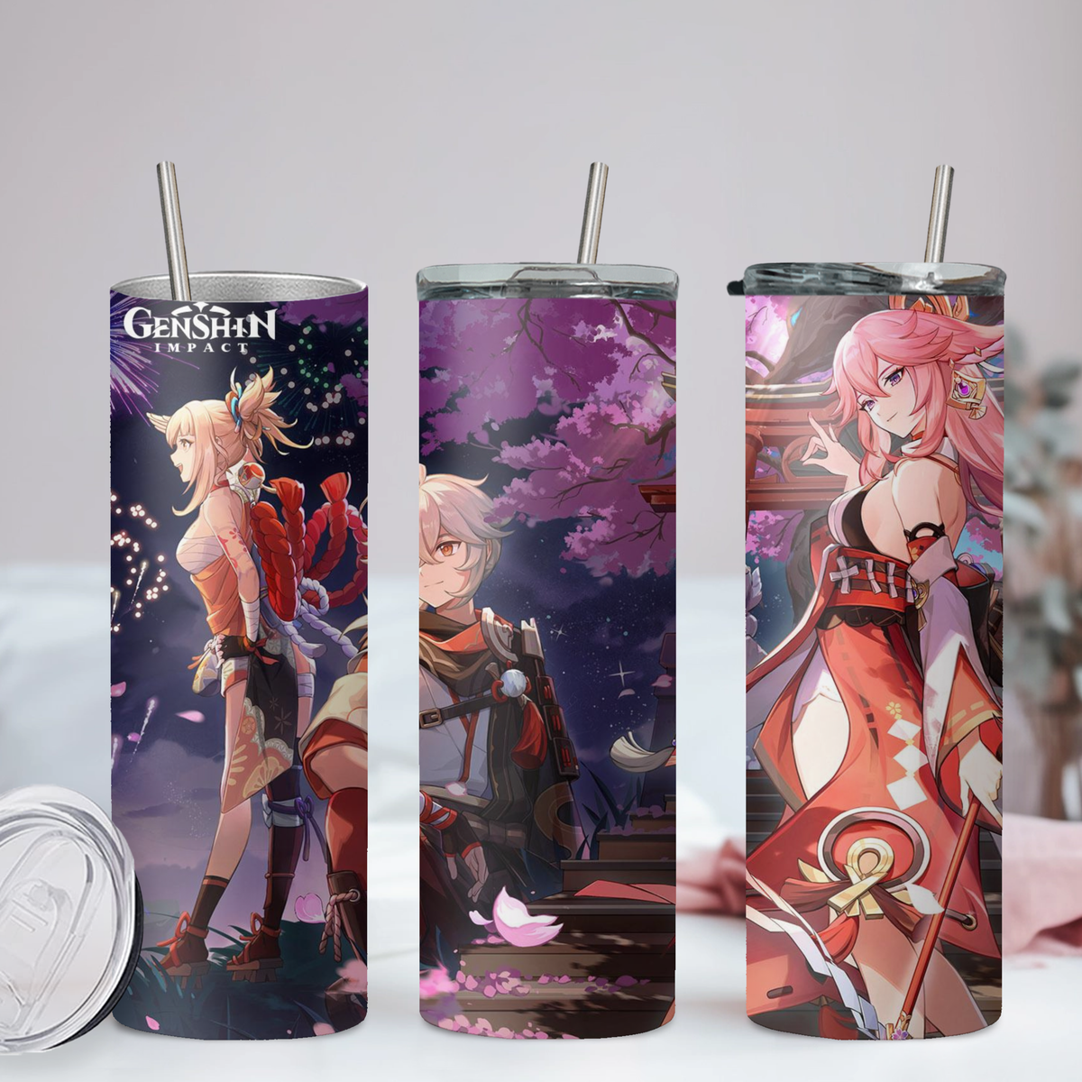 Genshin Impact Collection Anime 20oz Tumbler with Straw and Lid