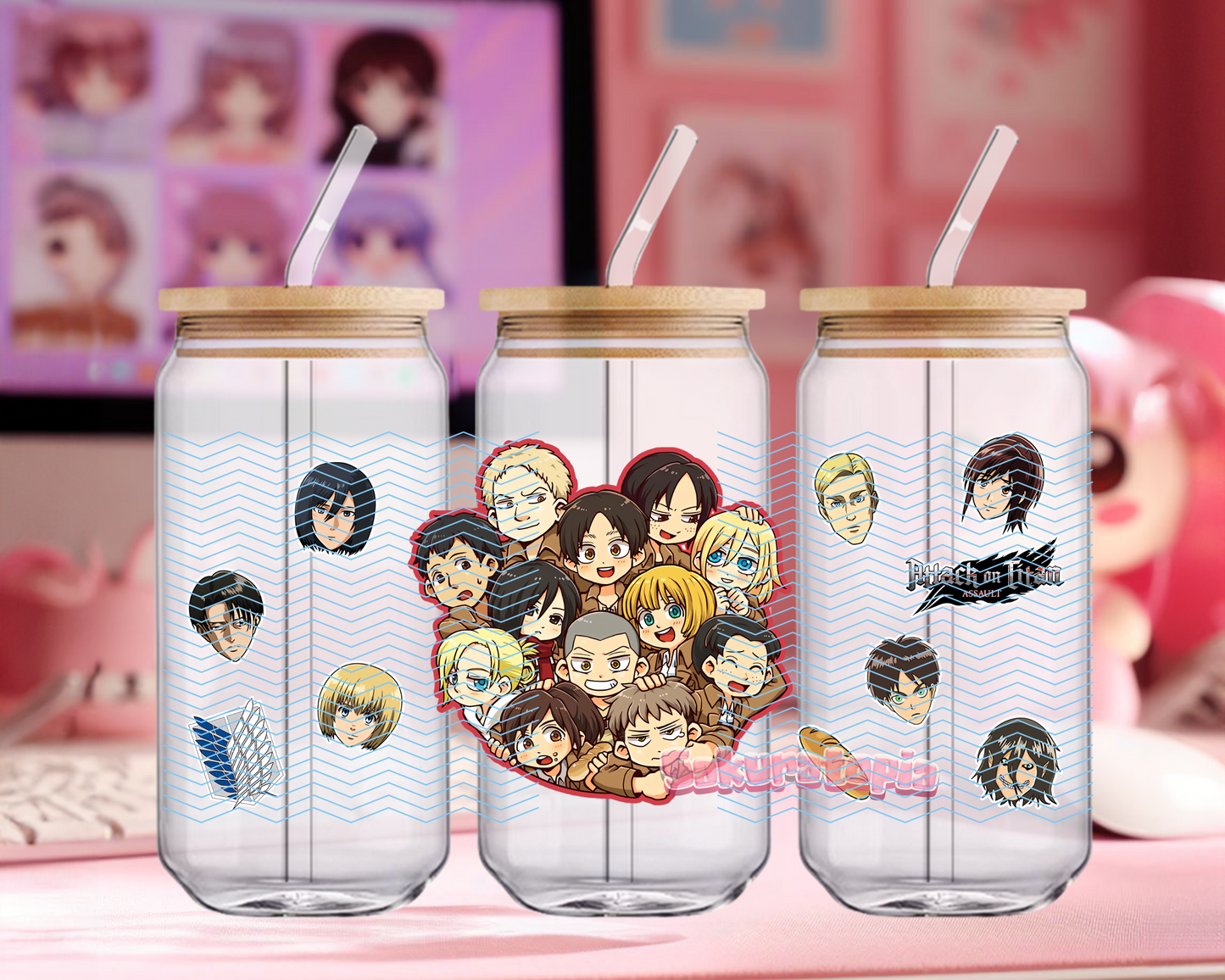 UVDTF Wraps attack on Titan Anime Wrap, Ready to Use Glass Cup Wrap