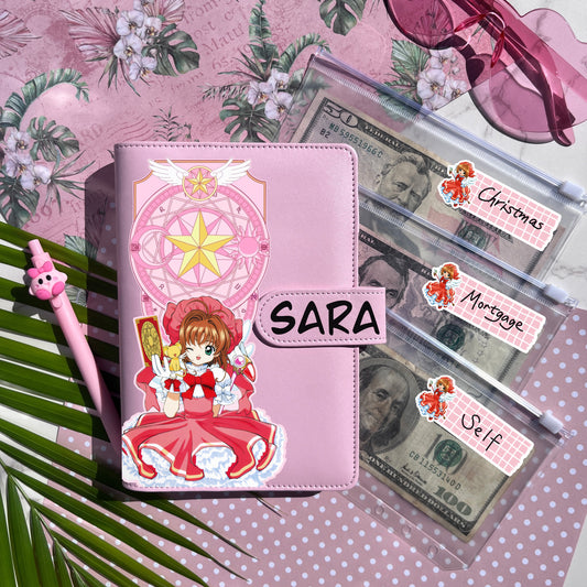 Cardcaptor Sakura Personalized Budget Binder with cash envelopes/ label sticker
