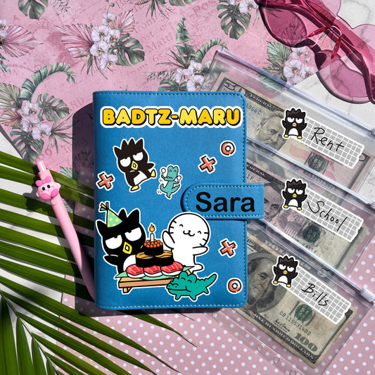 Badtz-Maru Personalized Budget Binder with cash envelopes/ label sticker