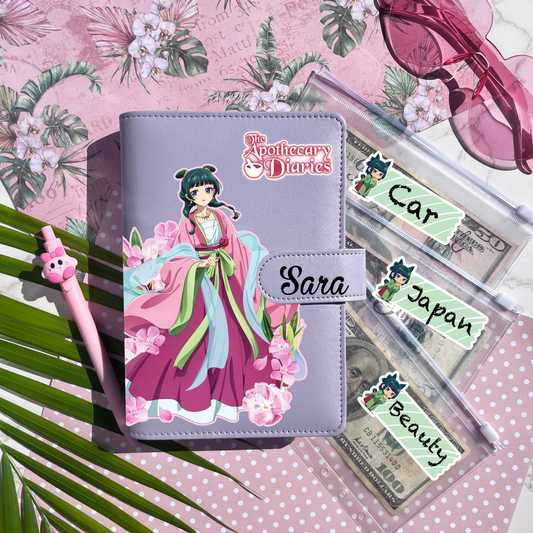 The Apothecary Diaries Personalized Budget Binder with cash envelopes/ label sticker