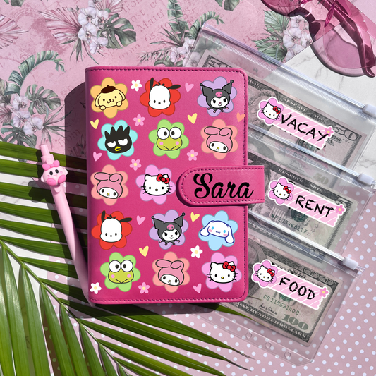 Sanrio Personalized Budget Binder with cash envelopes/ label sticker