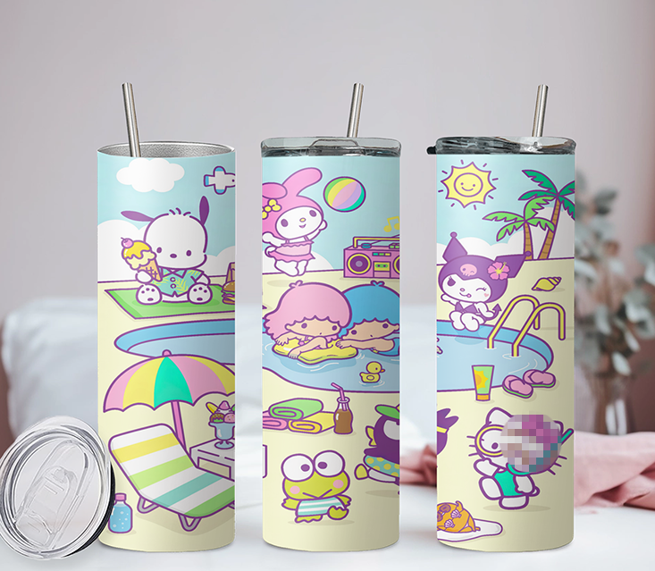 Sanrio Hello Kitty & Friends Collection  Anime 20oz Tumbler with Straw and Lid