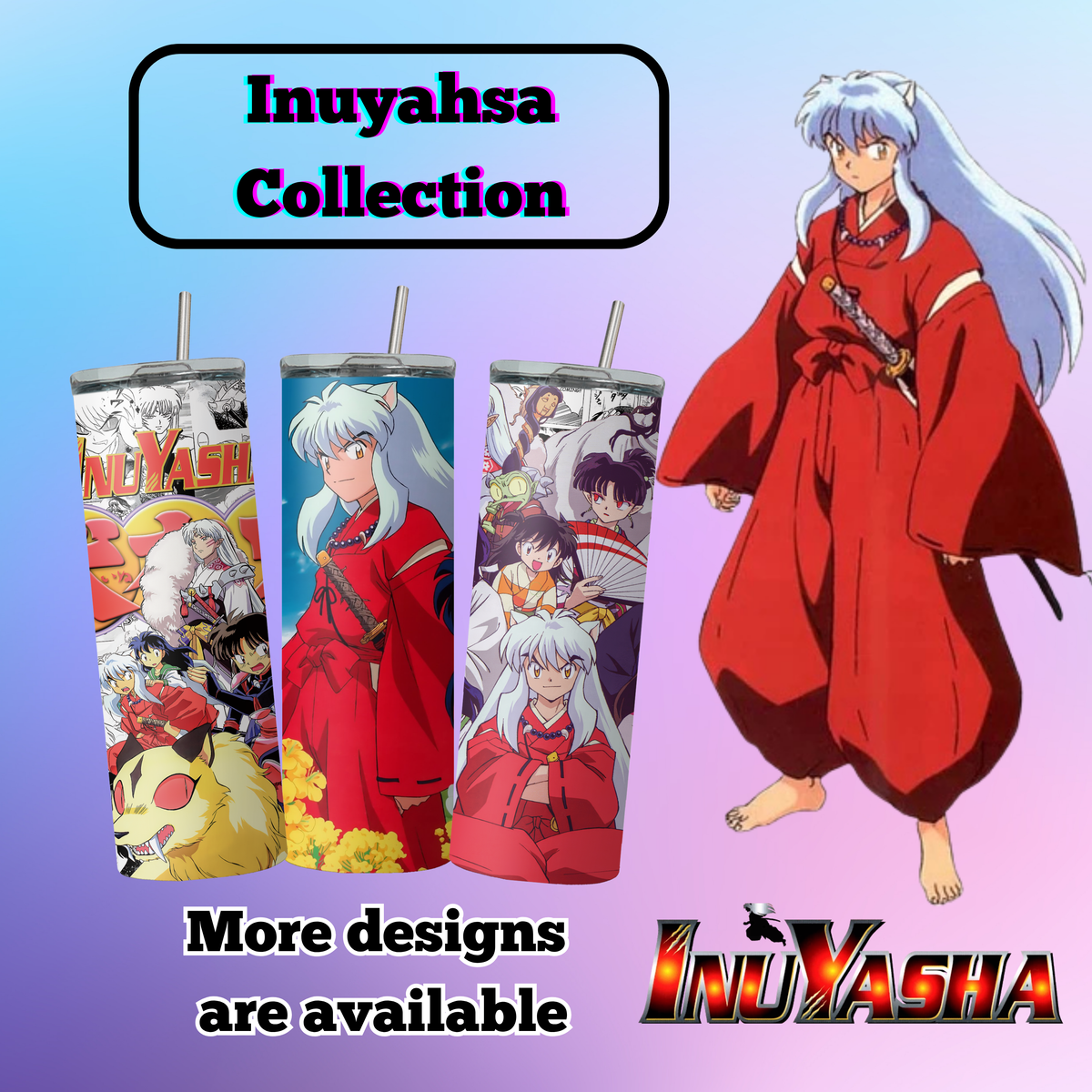 Inuyasha Anime 20oz Tumbler with Straw and Lid