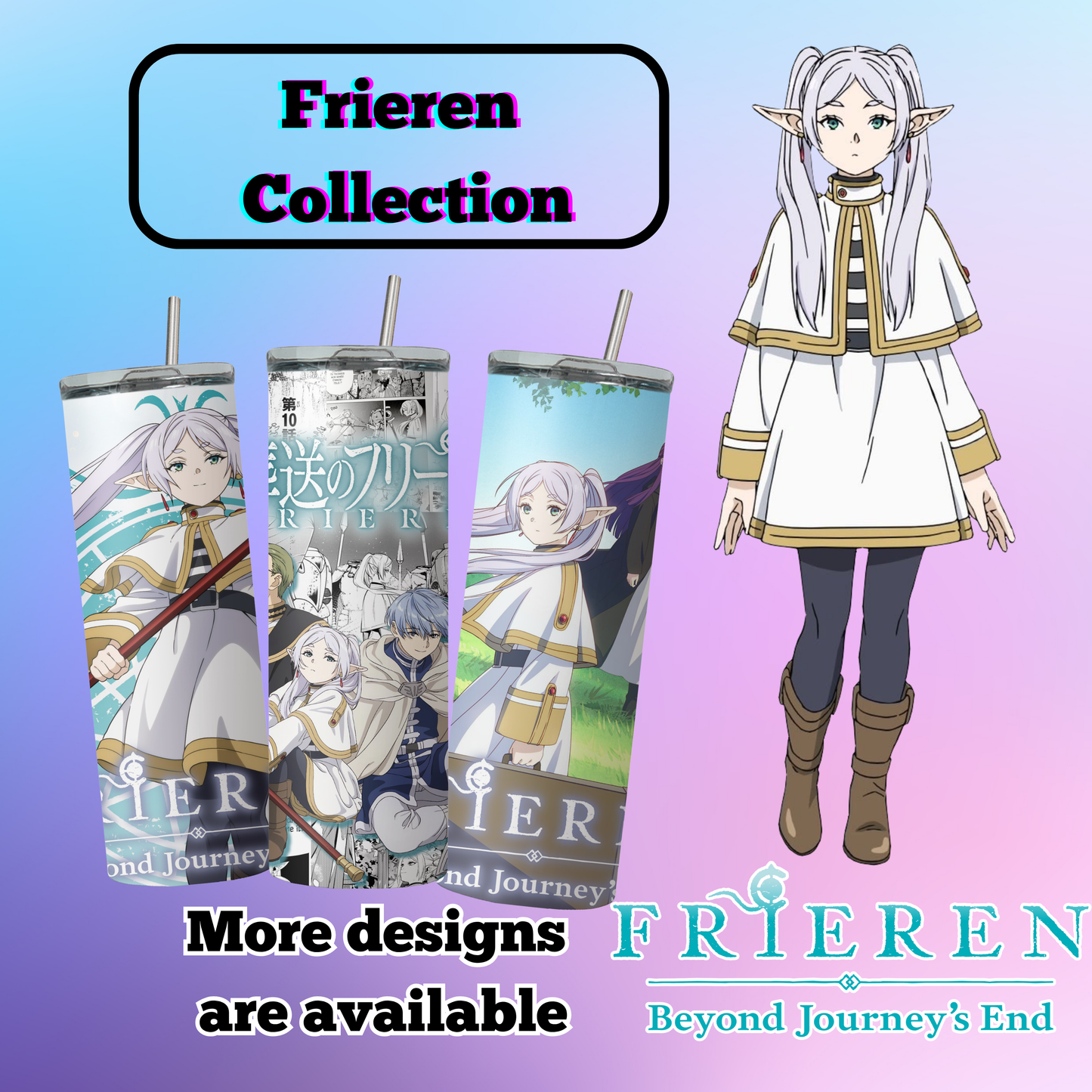 Frieren Collection Anime 20oz Tumbler with Straw and Lid