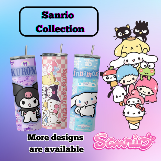 Sanrio Hello Kitty & Friends Collection  Anime 20oz Tumbler with Straw and Lid