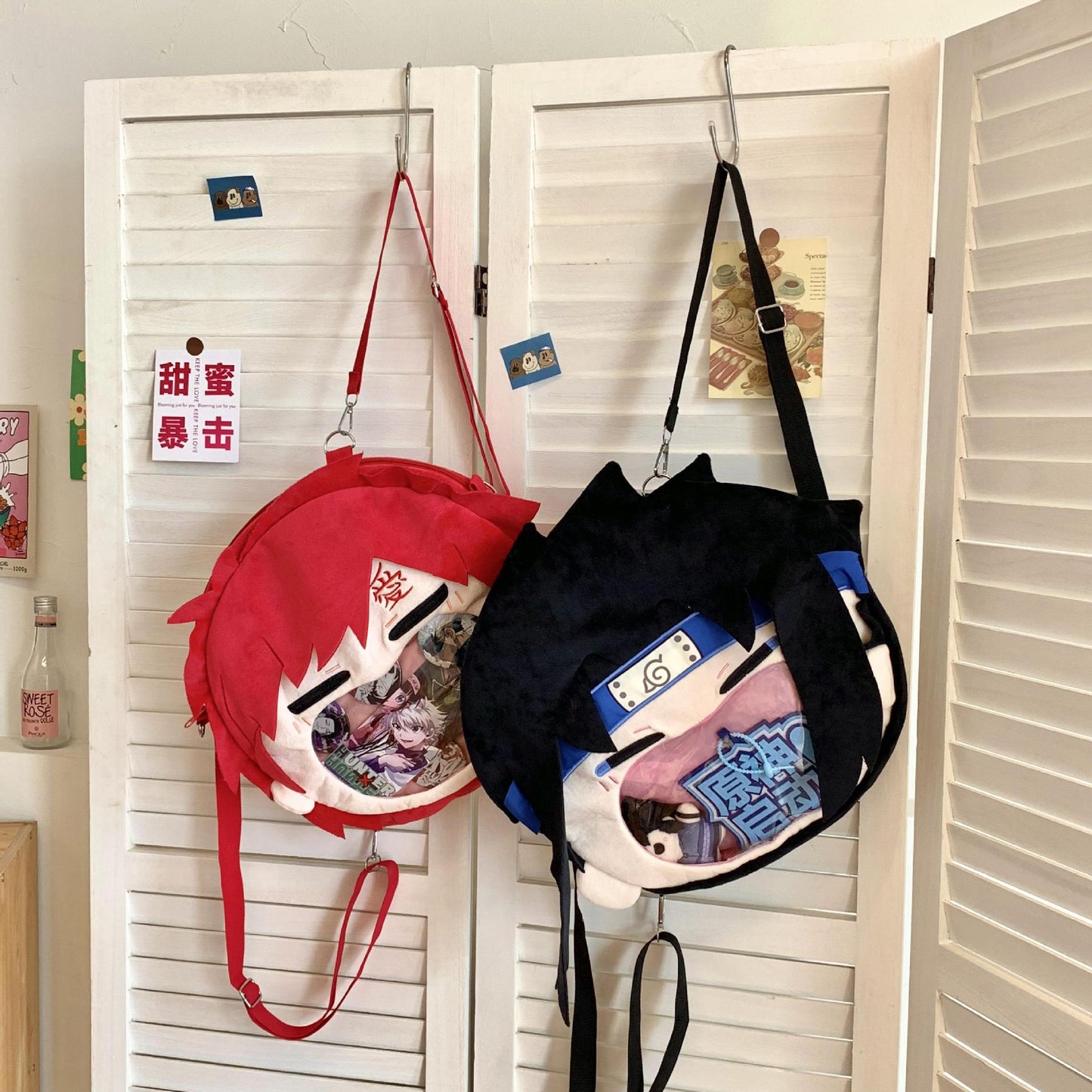 Large Naruto Sasuke Uchiha Plush ITA  Backpack Bag