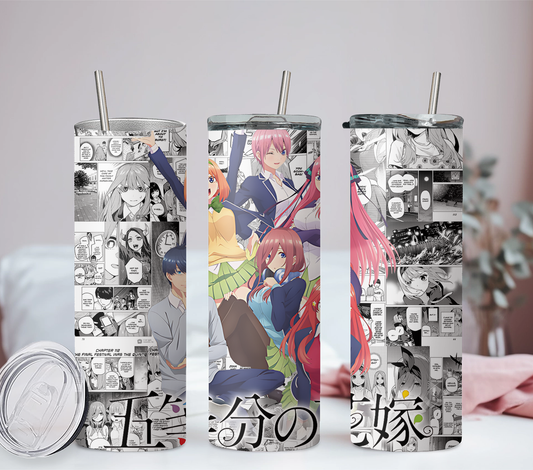 The Quintessential Quintuplets Anime 20oz Tumbler with Straw and Lid