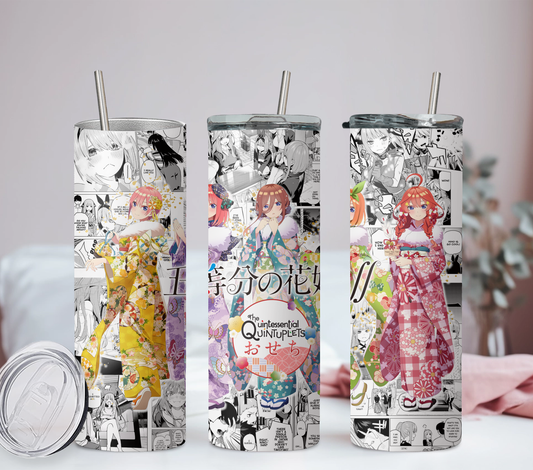 The Quintessential Quintuplets Anime 20oz Tumbler with Straw and Lid