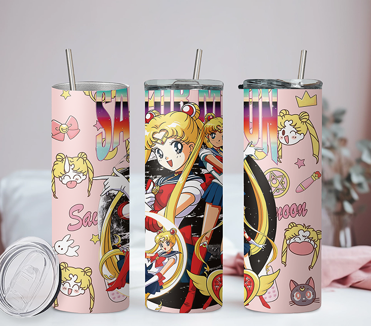 Sailor Moon Collection Anime 20oz Tumbler with Straw and Lid