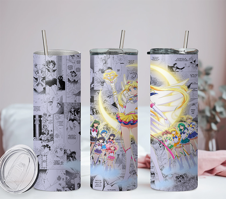 Sailor Moon Collection Anime 20oz Tumbler with Straw and Lid