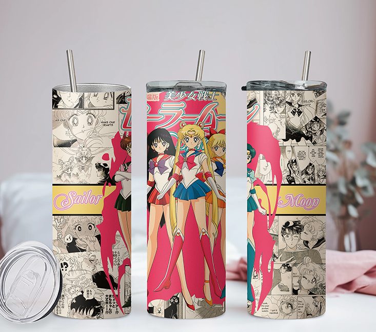 Sailor Moon Collection Anime 20oz Tumbler with Straw and Lid