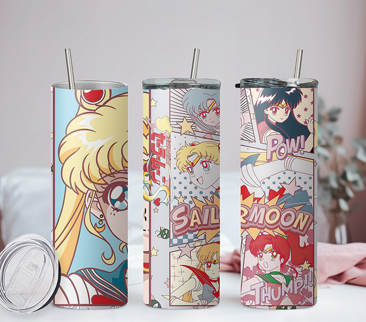 Sailor Moon Collection Anime 20oz Tumbler with Straw and Lid