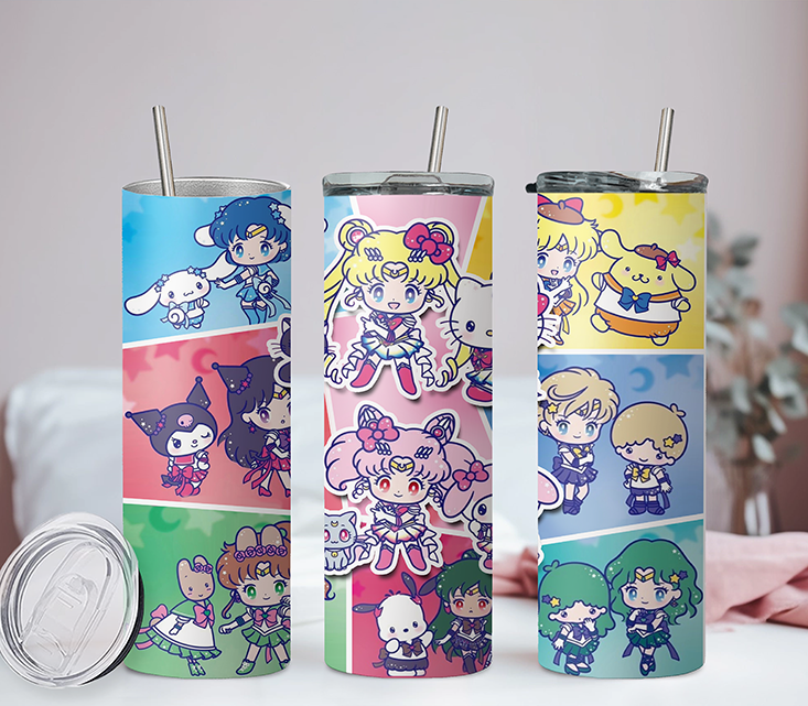 Sailor Moon Collection Anime 20oz Tumbler with Straw and Lid