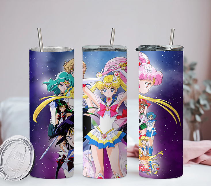 Sailor Moon Collection Anime 20oz Tumbler with Straw and Lid