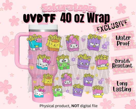 UVDTF 40oz Tumbler Sanrio Anime Wrap, Ready to Use Tumbler UVDTF transfers for tumbler | Ready to Apply UVDTF wraps for 40oz tumbler