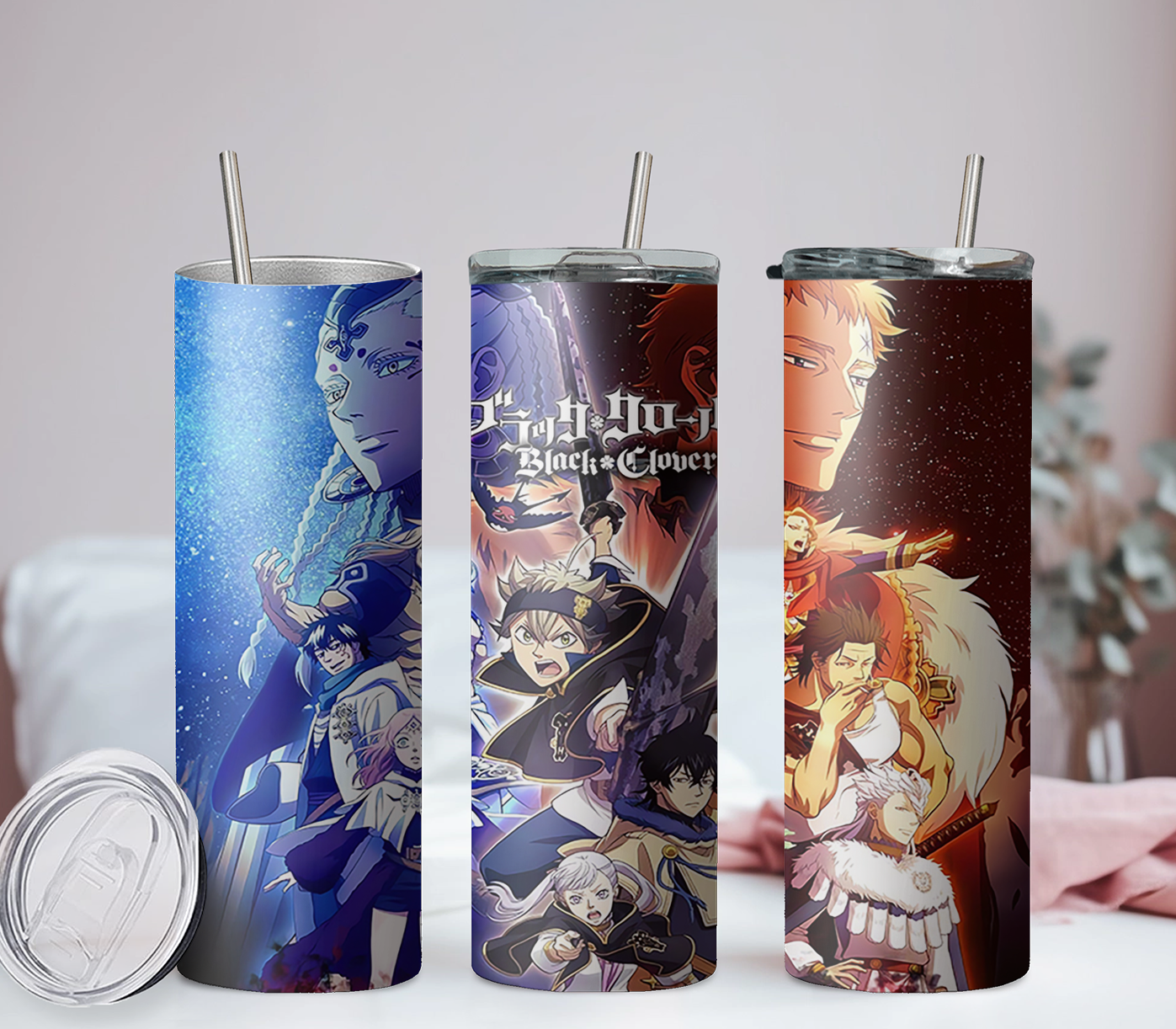 Black Clover Anime 20oz Tumbler with Straw and Lid
