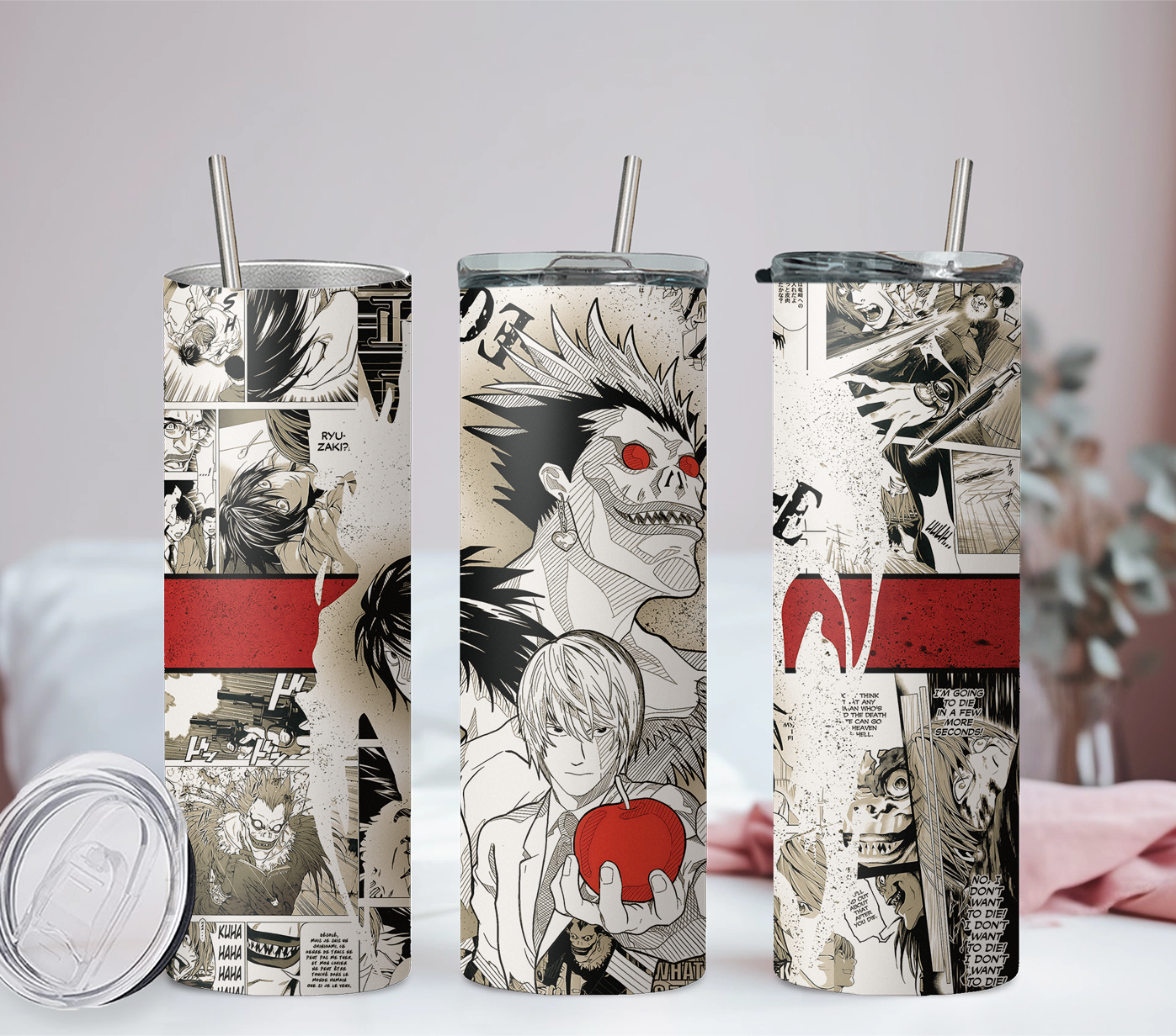 Death Note Anime 20oz Tumbler with Straw and Lid