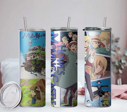 Studio Ghibli Howl's Moving Castle Anime 20oz Tumbler with Straw and Lid