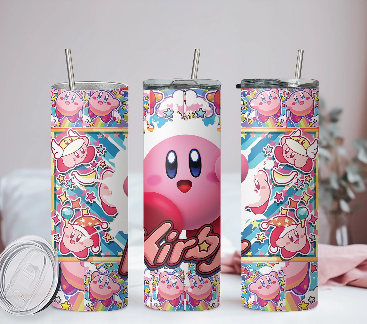 Kirby Anime 20oz Tumbler with Straw and Lid