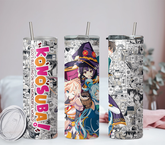 KonoSuba Anime 20oz Tumbler with Straw and Lid