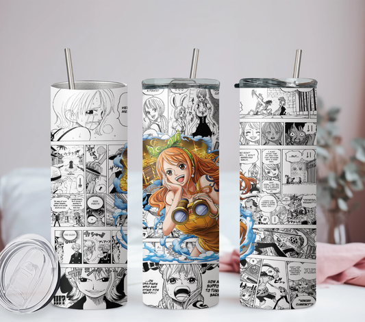 One Piece Anime-Nami 20oz Tumbler with Straw and Lid