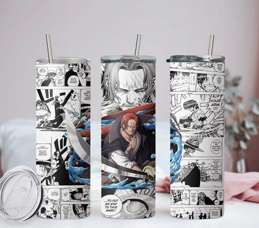 One Piece Anime-Shanks 20oz Tumbler with Straw and Lid