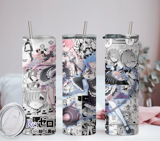 Re Zero Anime 20oz Tumbler with Straw and Lid (Copy)