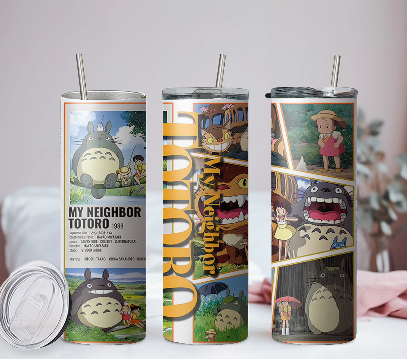 My Neighbor Totoro Anime 20oz Tumbler with Straw and Lid