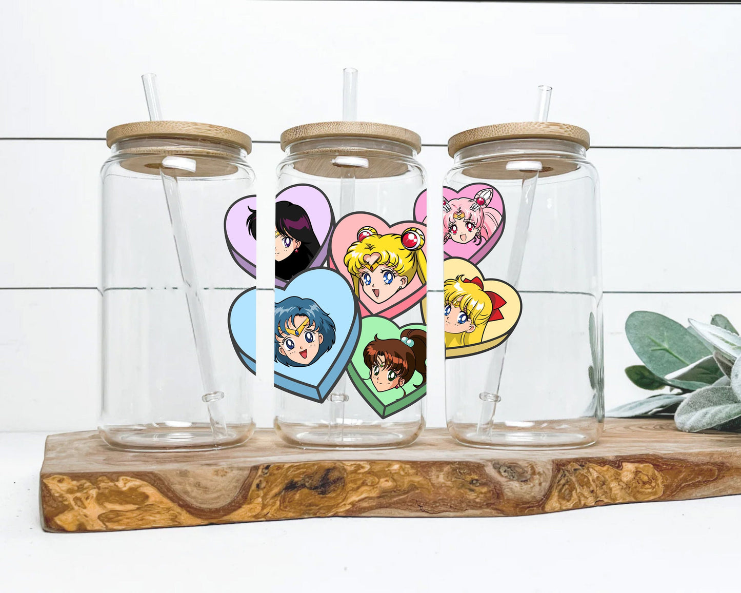 Sailor Moon Anime Cup Decal, Ready to Use Glass Cup Decal
