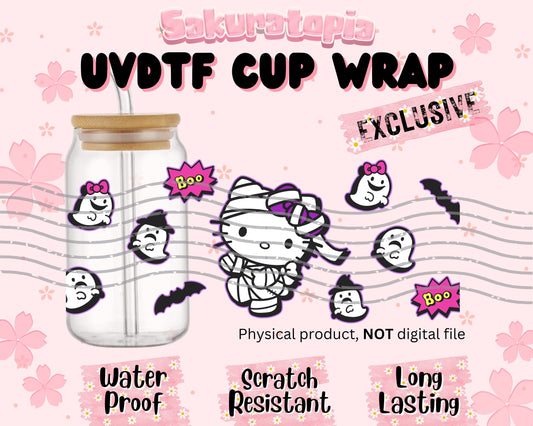 UVDTF Sanrio Anime Cup Wrap, Ready to Use Glass Cup UVDTF transfers for Glass Can | Ready to Apply UVDTF wraps for Libbey Glass