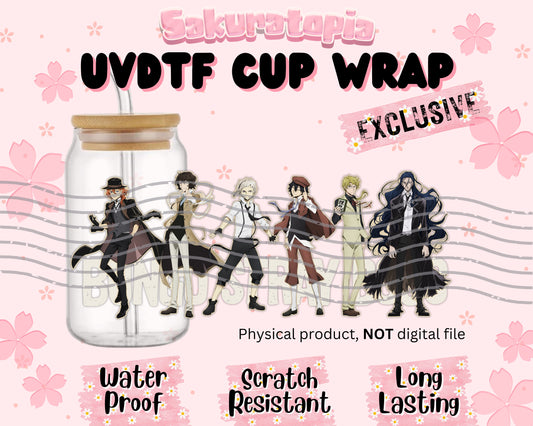 UVDTF Anime Cup Wrap, Ready to Use Glass Cup UVDTF transfers for Glass Can | Ready to Apply UVDTF wraps for Libbey Glass