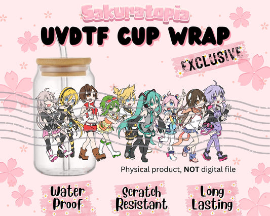 UVDTF Anime Cup Wrap, Ready to Use Glass Cup UVDTF transfers for Glass Can | Ready to Apply UVDTF wraps for Libbey Glass