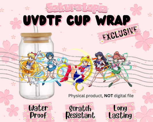 UVDTF Anime Cup Wrap, Ready to Use Glass Cup Wrap for Glass Can | Ready to Apply UVDTF, UVDTF Transfers