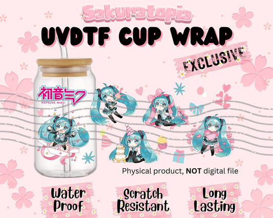 UVDTF Anime Cup Wrap, Ready to Use Glass Cup Wrap for Glass Can | Ready to Apply UVDTF, UVDTF Transfers